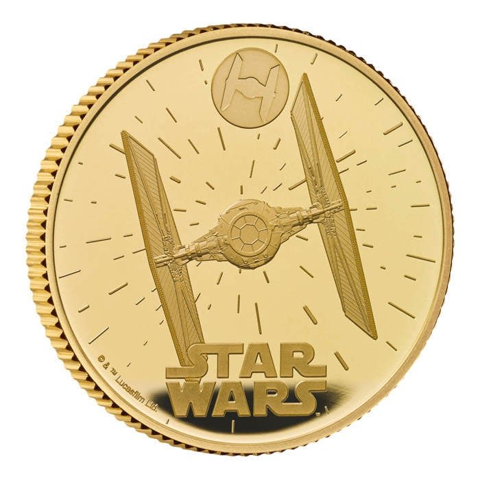Star Wars TIE Fighter 2024 UK 1/4oz Gold Proof Coin Star Wars TIE Fighter 2024 UK 1/4oz Gold Proof Coin
