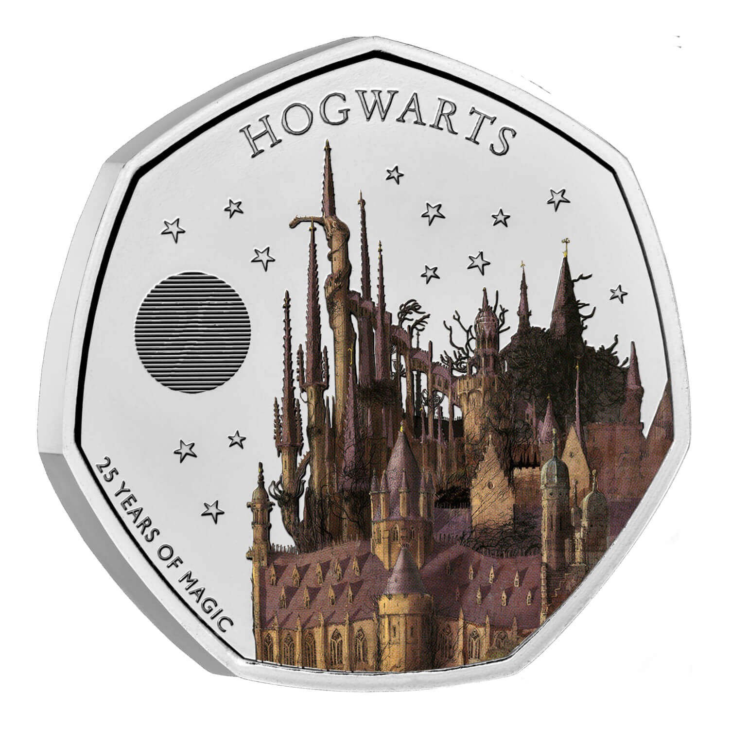 Hogwarts 50p 2 Hogwarts 2023 UK 50p Colour Brilliant Uncirculated Coin