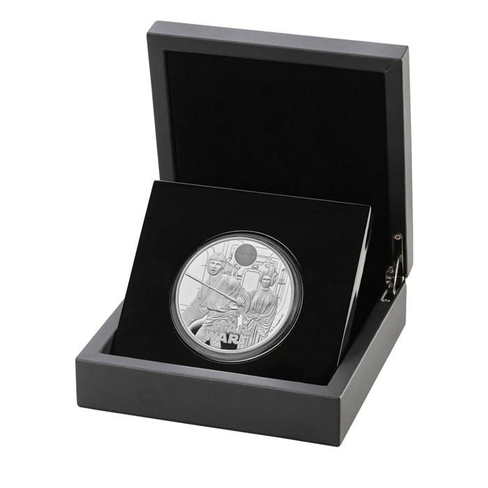 Luke Skywalker and Princess Leia Coins 6 Star Wars Luke Skywalker and Princess Leia 2023 UK 5oz Silver Proof Coin