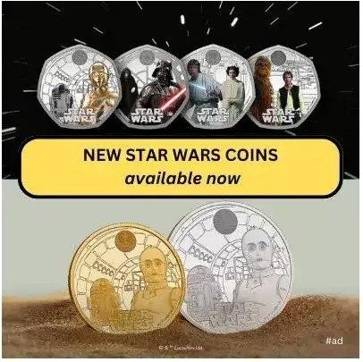 Star Wars R2-D2 and C-3PO 50p Coins