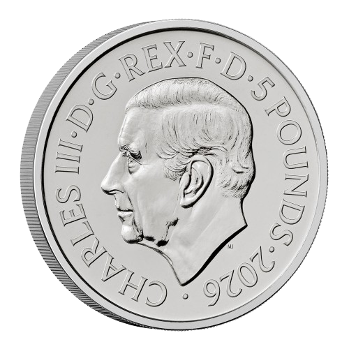 100 Years of QEII Birth (Mary Gillick) Obverse - 2025 UK £5 Coin Head Side