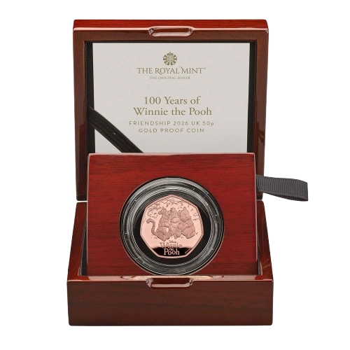 100 Years of Winnie the Pooh - Friendship 2026 UK 50p Gold Proof Coin