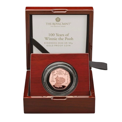 100 Years of Winnie the Pooh 2026 UK 50p Gold Proof Coin