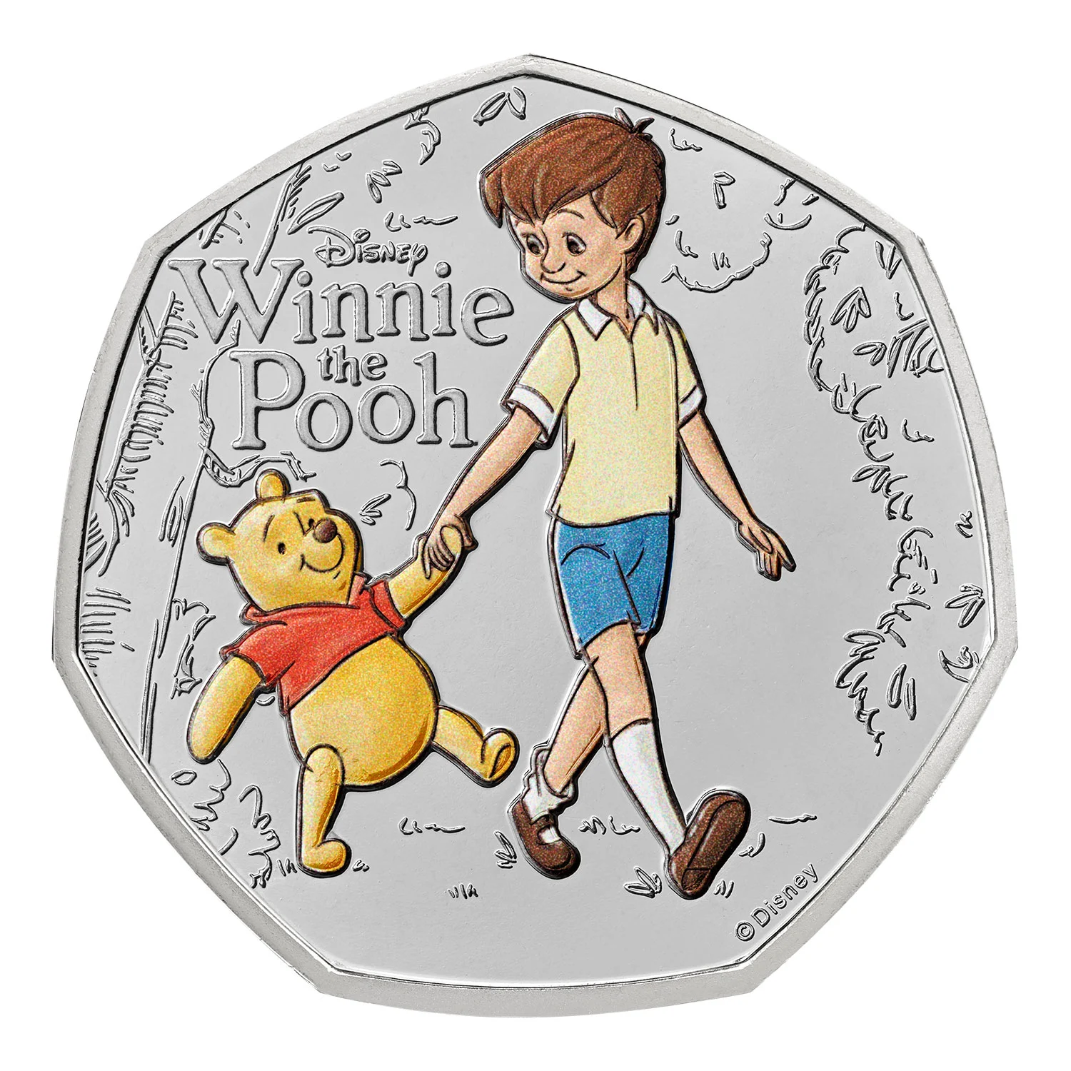 100 Years of Winnie the Pooh 2026 UK 50p Brilliant Uncirculated Colour Coin