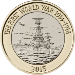 First World War Centenary Navy £2 Coin BU