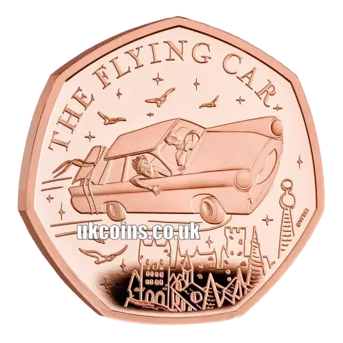 Harry Potter - The Flying Car 2025 UK 50p Gold Proof Coin