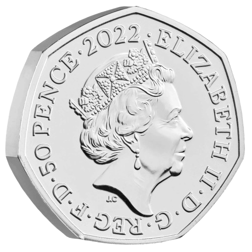 Kanga and Roo 50p Obverse - 2022 UK 50p Coin Head Side