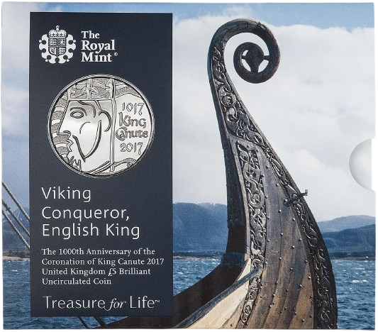 King Canute Packaging - 2017 UK £5 Coin Presentation Pack