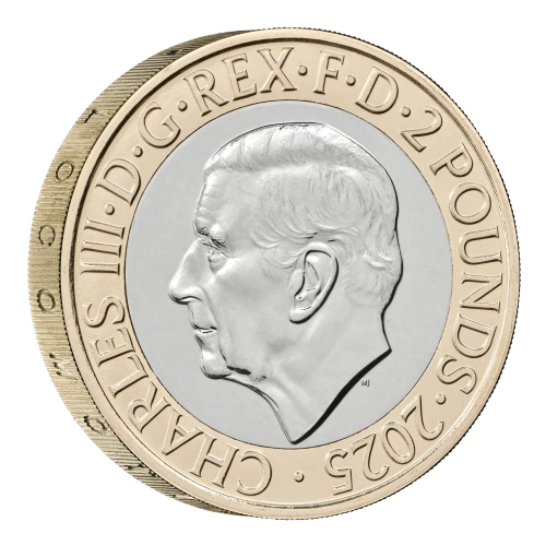 National Gallery 200 Years £2 Coin Obverse - 2024 UK £2 Coin Head Side