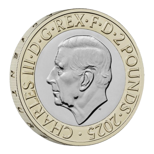 RRS Discovery £2 Coin Obverse - 2025 UK £2 Coin Head Side