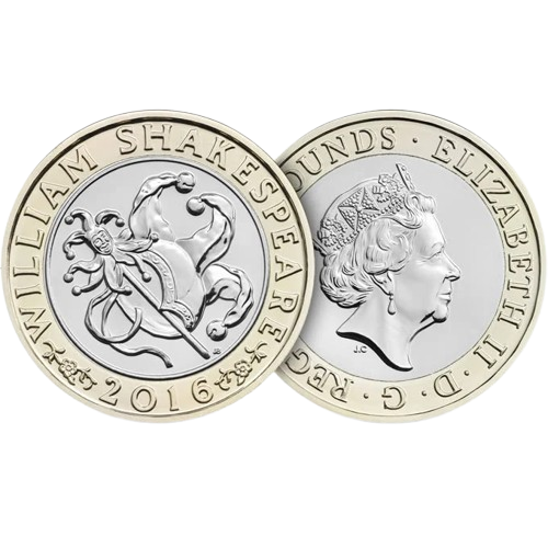 Shakespeare Comedies £2 Coin BU Obverse - 2016 UK £2 Coin Head Side