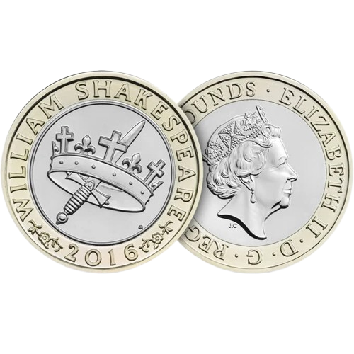 Shakespeare Histories £2 Coin BU Obverse - 2016 UK £2 Coin Head Side