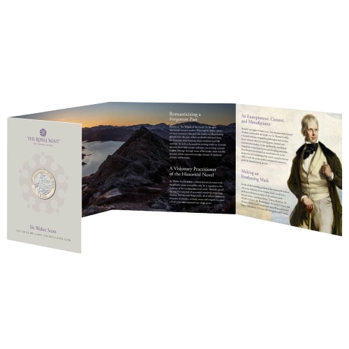 Sir Walter Scott £2 Coin Packaging - 2021 UK £2 Coin Presentation Pack