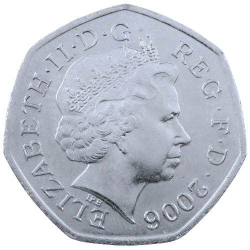 Victoria Cross Medal 50p Obverse - 2006 UK 50p Coin Head Side