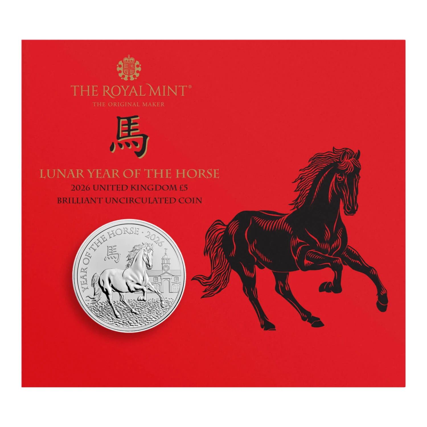 2026 Year of the Horse £5 Coin Packaging - 2026 UK £5 Coin Presentation Pack