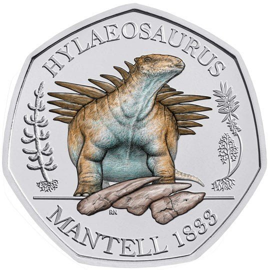 Hylaeosaurus 50p Coin Coloured BU