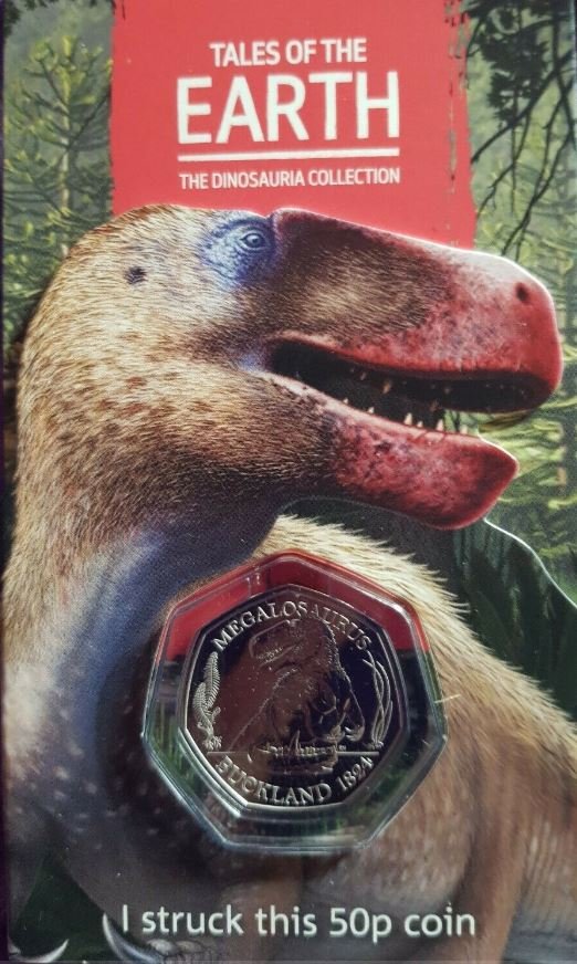 Strike Your Own Megalosaurus 50p coin