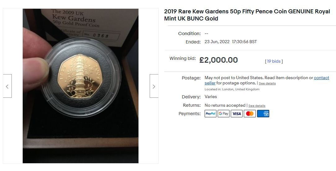 2009 Kew Gardens Gold Proof Coin