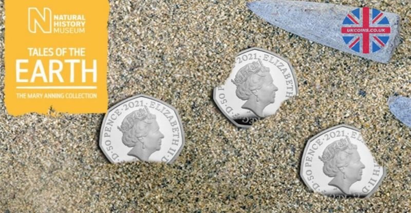 Mary Anning Dinosaur 50p 6 Mary Anning 50p coins