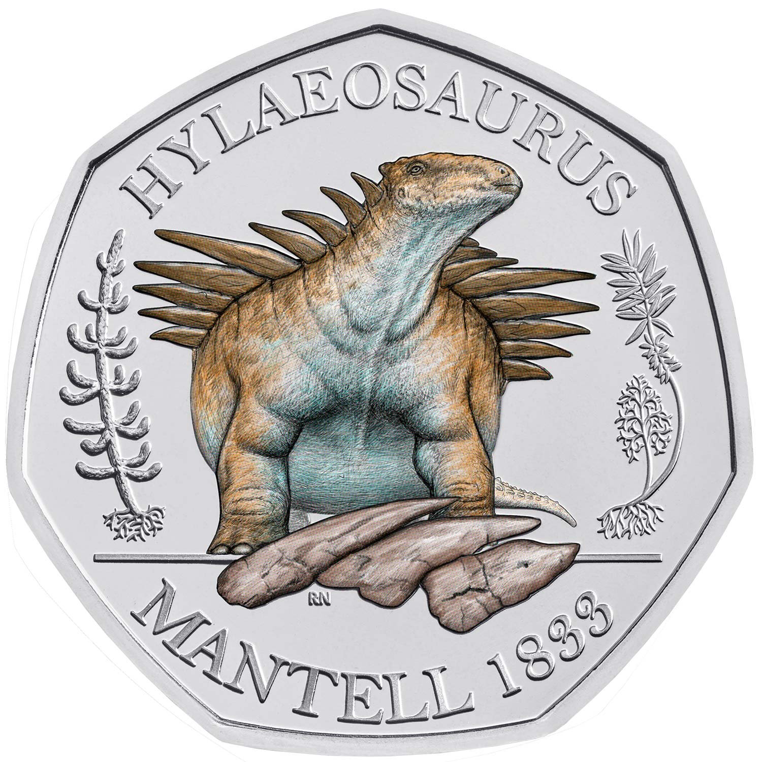 Hylaeosaurus 50p Brilliant Uncirculated Colour Coin Hylaeosaurus 50p Brilliant Uncirculated Colour Coin