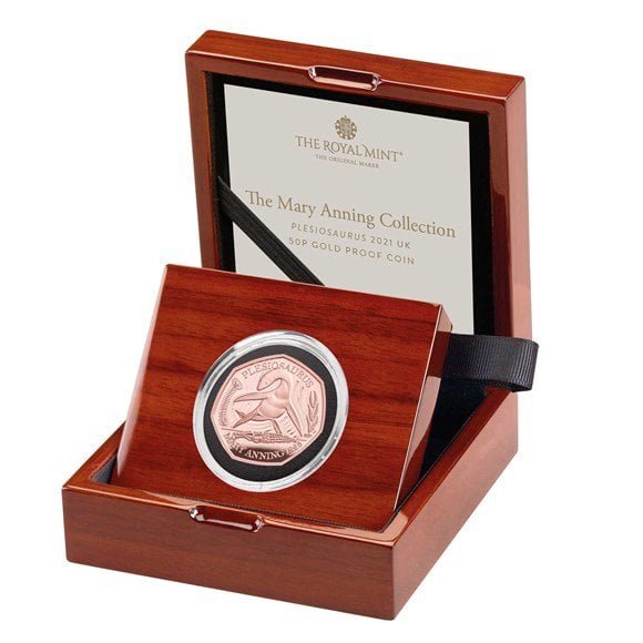 Plesiosaurus 2021 UK Gold Proof 50p Coin