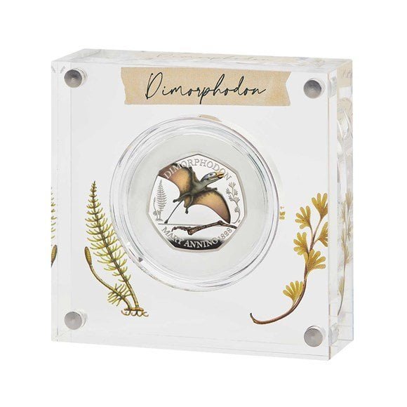 Dimorphodon 2021 UK Silver Proof Colour 50p Coin Dimorphodon 2021 UK Silver Proof Colour 50p Coin