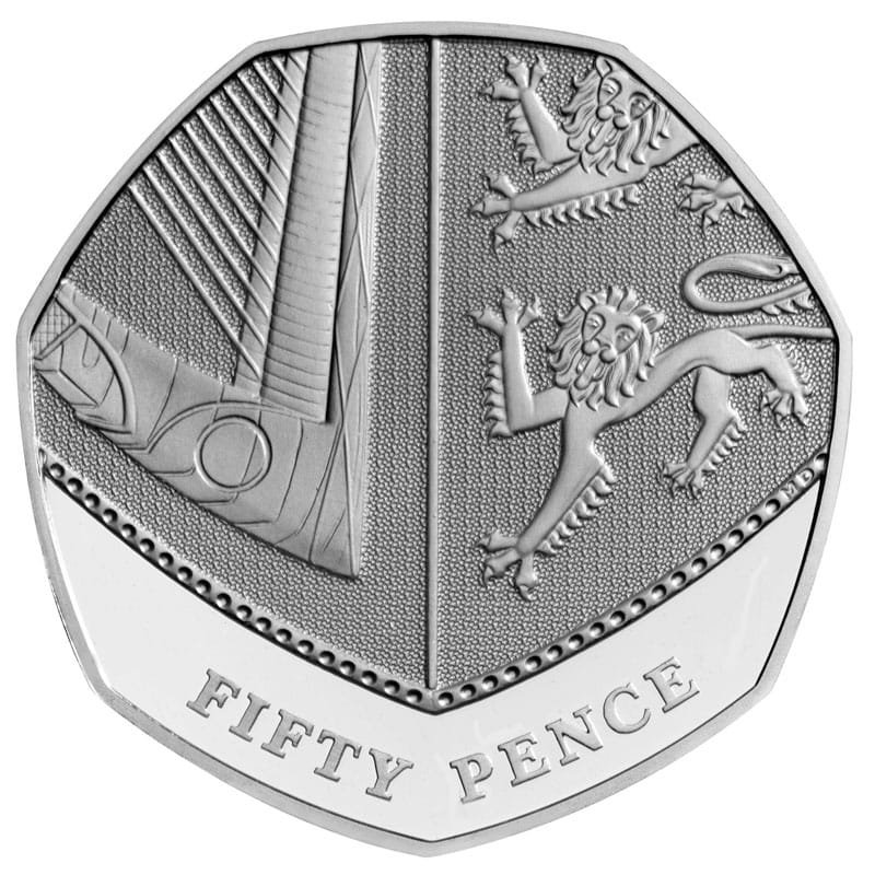 50p Coin Values 17 Royal Shield of Arms 50p