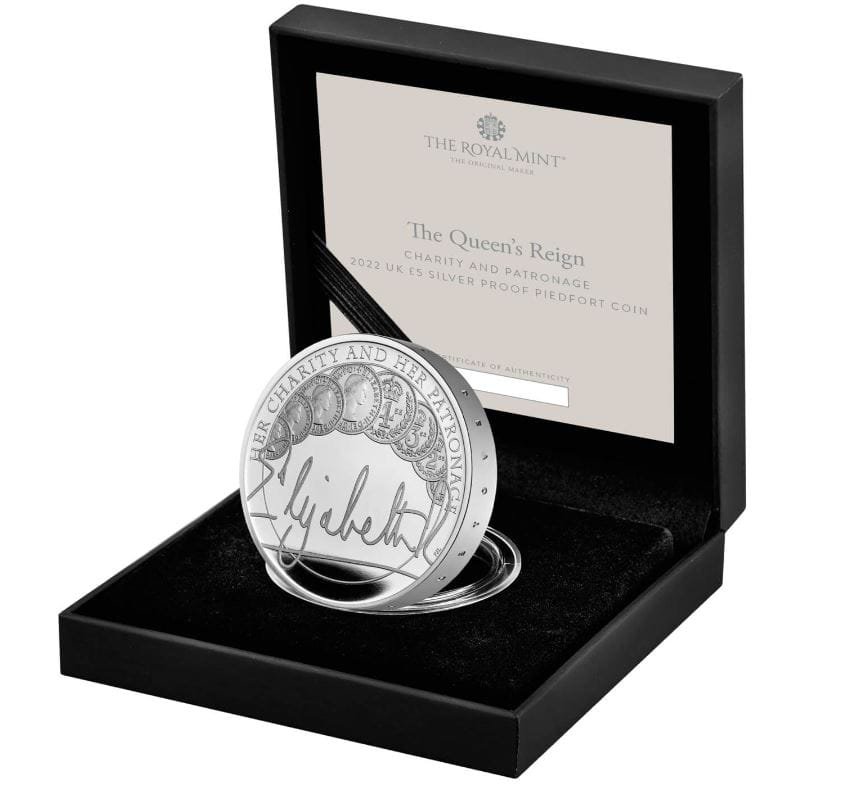 Charity and Patronage Coins 3 Charity and Patronage 2022 UK £5 Silver Proof Piedfort Coin