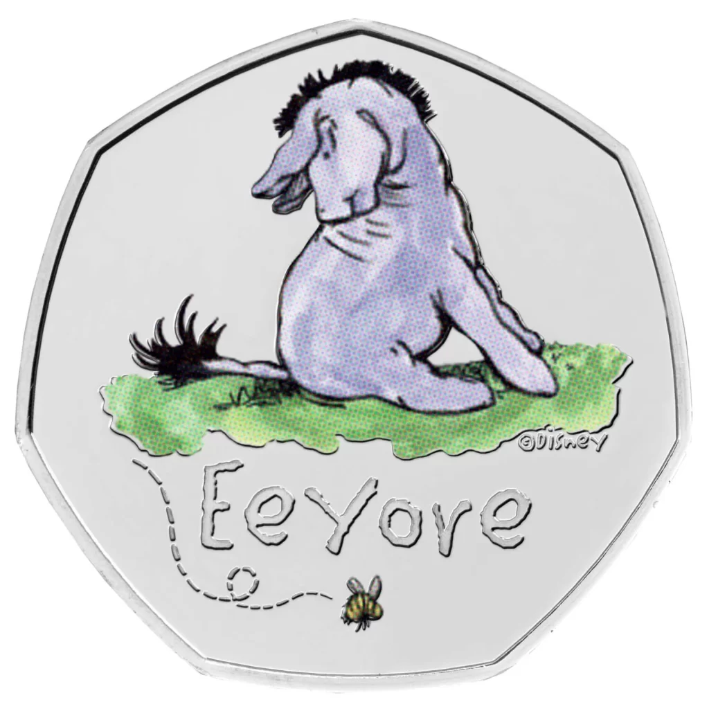 Eeyore 2022 UK 50p Brilliant Uncirculated Coloured Coin