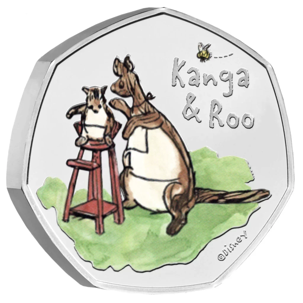Kanga and Roo 2022 UK 50p Brilliant Uncirculated Coloured Coin