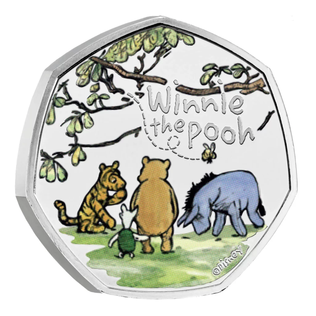 Winnie the Pooh and Friends 2022 UK 50p Brilliant Uncirculated Colour Coin