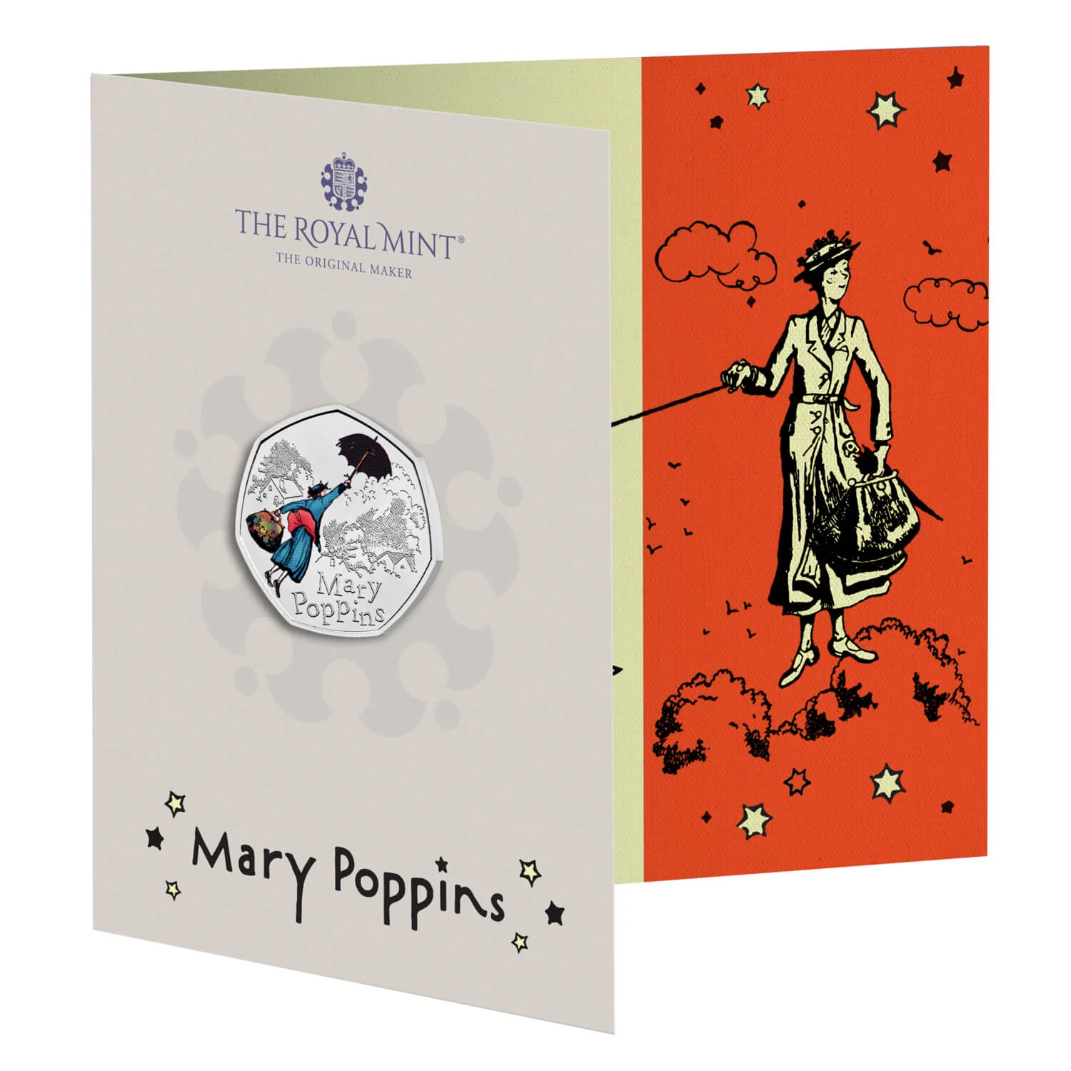 Mary Poppins 50p 2 Mary Poppins BU Colour Coin
